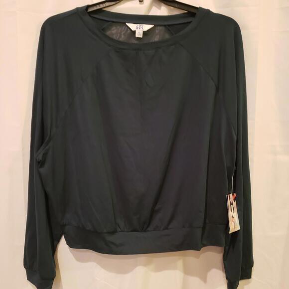 Joy Lab Dark Green XL Women's Top Mesh Back Lightweight Relaxed Fit Mesh Back - Picture 1 of 8